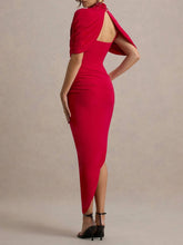 Slim-Fit Irregular Hem Midi Dress